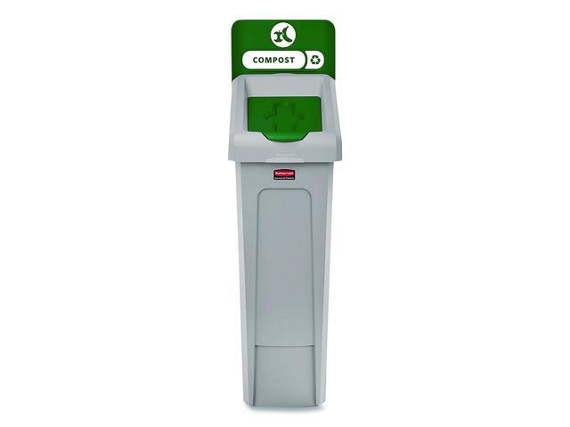 Slim Jim Recycling Station Kit 1-Stream Compost 23 gal Plastic Green/Gray 2185051
