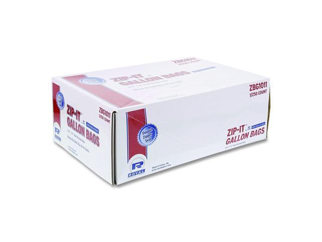 Royal Double Zipper Gallon Bags Clear 250Ct ZBG1011