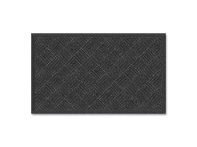 Ecomat Crosshatch Entry Mat Rectangular Charcoal Gray Crush-Resistant Ribbed Surface 36' x 60' 60461190130000500