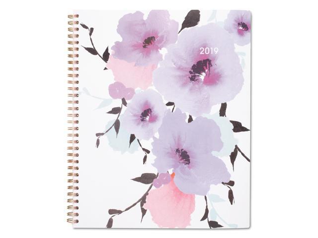 Mina Weekly/Monthly Planner Main Floral Artwork 11 x 8.5 White/Violet/Peach Cover 12-Month Jan to Dec: 2024 1134905