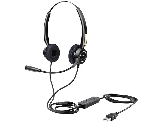 Movee: USB Headset W/ Remote On-Ear Wired 6.9' Cable