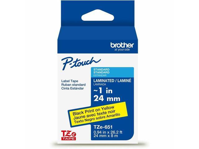 Brother P-touch TZe Laminated Label Tape - - DiameterTape - Yellow - Laminated - Easy to Read, Temperature Resistant, Customizable, Long Lasting,...