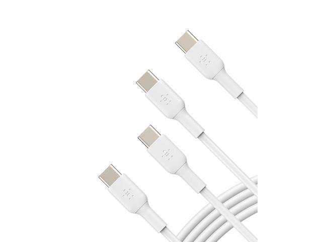 Belkin USB-C to USB-C Cable 6.6ft Charging Cable, White (2-Pack) CAB003BT1MWH2PK
