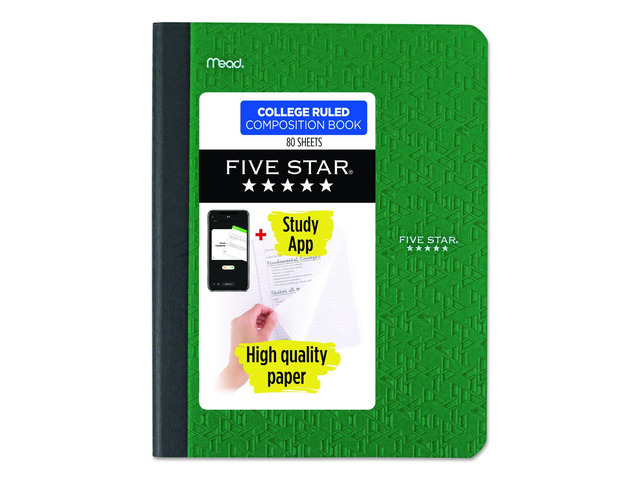 Composition Book Medium/College Rule Randomly Assorted Cover Color 80 9.75 x 7.5 Sheets 850065