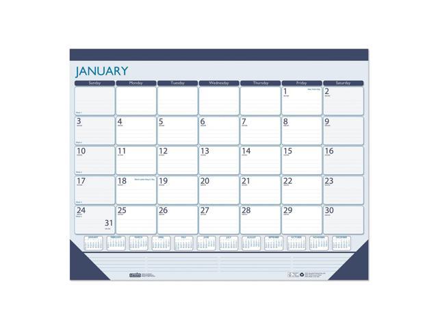 House of Doolittle 100% Recycled Contempo Desk Pad Calendar 22x17 Blue 2026
