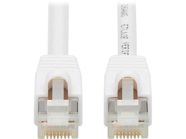 TRIPP LITE N262AB-014-WH 14 ft. Safe-IT Cat6a 10G Certified Snagless Antibacterial S/FTP Ethernet Cable (RJ45 M/M), PoE, White