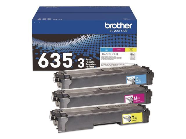 Brother - Genuine TN635 3PK 3-Pack of Standard Yield Cyan, Magenta, and Yellow Toner Cartridges - Cyan/Magenta/Yellow
