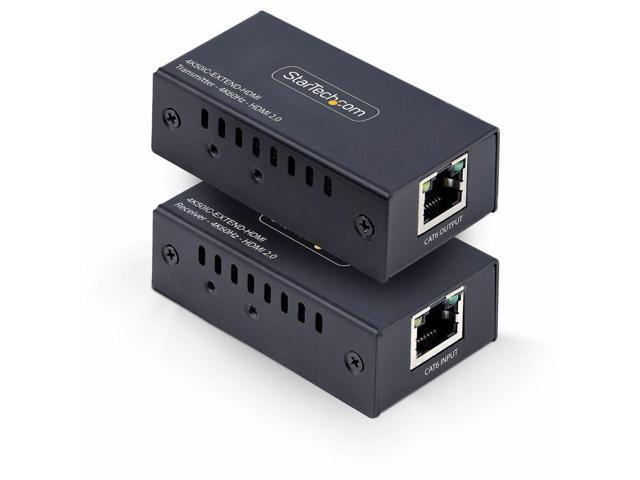 StarTech HDMI Extender Over CAT5e/CAT6, 4K 60Hz, Up to 200ft (60m), Transmitter and Receiver Kit, Power Over Cable, Compact Form Factor...