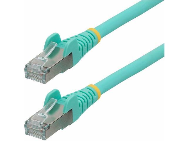 StarTech 1ft CAT6a Ethernet Cable - Aqua - Low Smoke Zero Halogen (LSZH) - 10GbE 500MHz 100W PoE++ Snagless RJ-45 w/Strain Reliefs S/FTP Network...