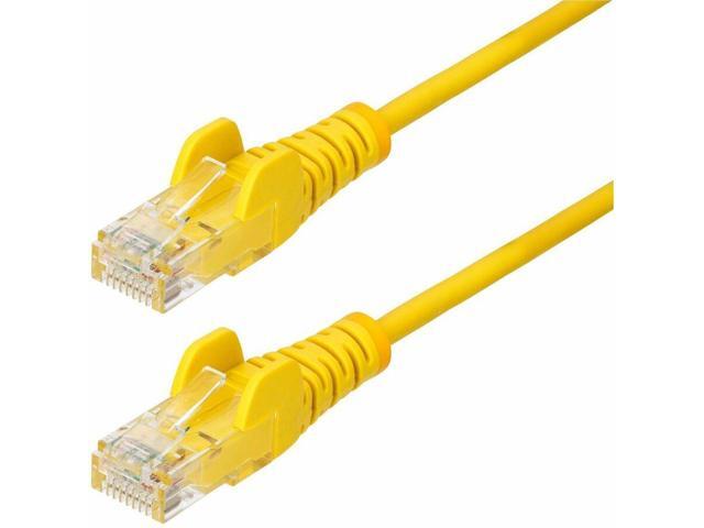 StarTech 50ft Yellow Slim CAT6 Ethernet Cable, Snagless, 100W PoE, UTP, LSZH, 28AWG Pure Bare Copper Wire, Slim RJ45 Network Patch Cord Model...
