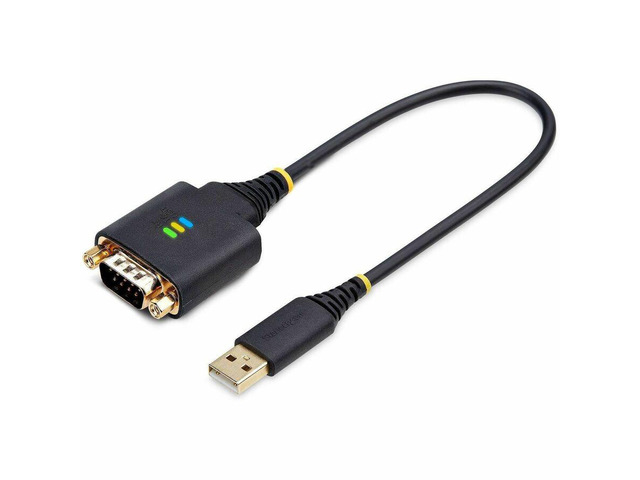 StarTech 1ft (30cm) USB to Serial Adapter Cable, COM Retention, Interchangeable Nuts/Screws, USB-A to DB9 RS232, FTDI IC, ESD Protection,...