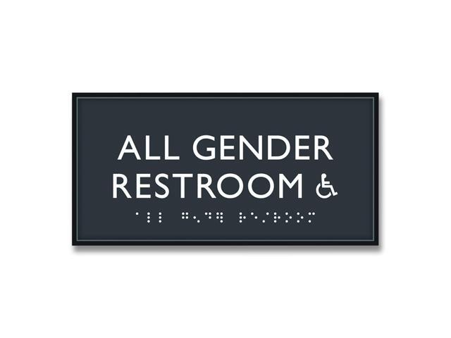 ADA Sign All Gender Restroom Accessible Plastic 4 x 4 Clear/White 69921