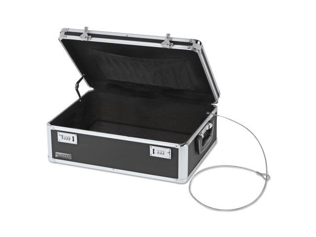 Locking Storage Chest Medium Density Fiberboard 14.5 x 8 x 19.5 Black VZ00323