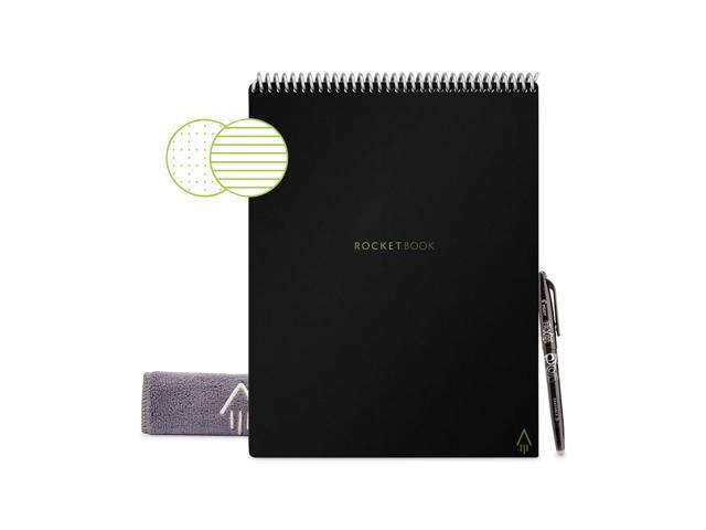 Flip Smart Notepad Lined/Dot Grid Rule 16 White 8.5 x 11 Sheets Black Cover