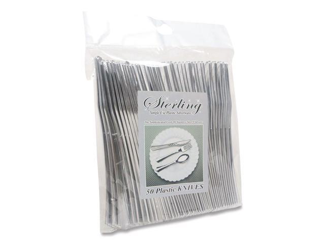 Sterling Heavy-Duty Plastic Cutlery Heavyweight Knife Silver 50/Pack 8305KSV