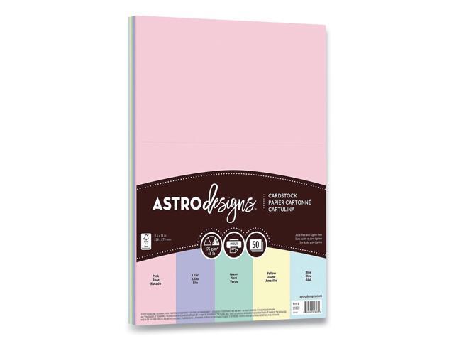 Color Cardstock 65 lb Cover Weight 8.5 x 11 Assorted Pastel Colors 50/Pack 91803