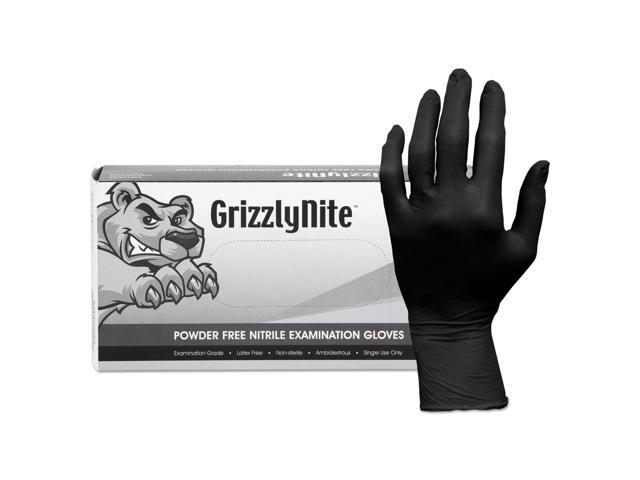 ProWorks GrizzlyNite Nitrile Gloves Powder-Free X-Large 5 mil Thick Black 100/Box 10 Boxes/Carton GLN105FX