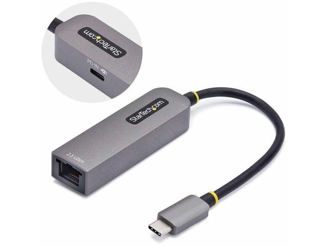 StarTech 2.5GbE USB-C to Ethernet Adapter, 100W PD Pass-Through, NBASE-T NIC, USB 3.0 Type-C 2.5/1G Multi Speed Network, Thunderbolt Compatible,...