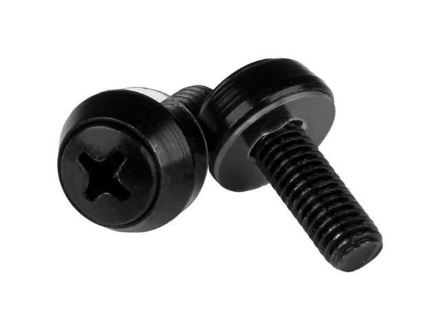 StarTech. com M6 x 12mm - Screws - 100 Pack, Black - M6 Mounting Screws for Server Rack & Cabinet - Mounting Screw - 0.47' - Steel - Black - 1 Pack