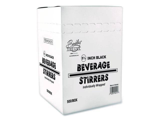 Wrapped Polypropylene Stirrers 5.5' Black 500/Box BEP90209