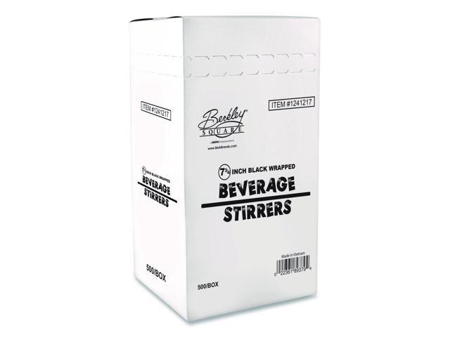 Wrapped Polypropylene Stirrers 7.75' Black 500/Box BEP89378