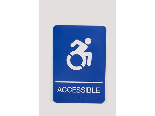 ADA Sign Accessible 6 x 9 Blue Face White Graphics 7786