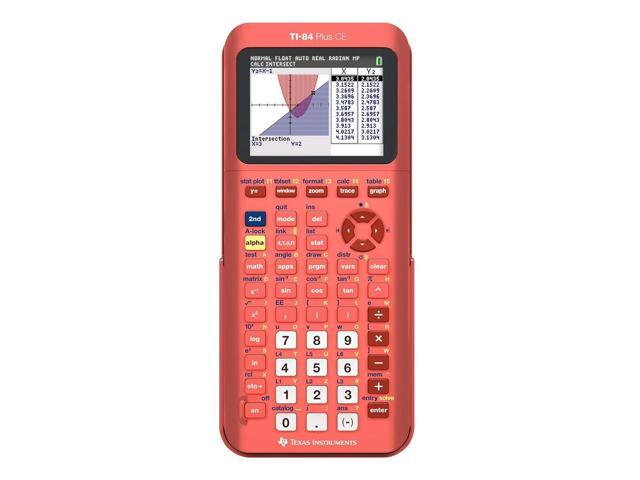 Texas Instruments TI-84 Plus CE Graphing Calculator - Clock, Date/Time Display, Impact Resistant Cover, Slide-on Hard Case, Backlit Display - LCD -...