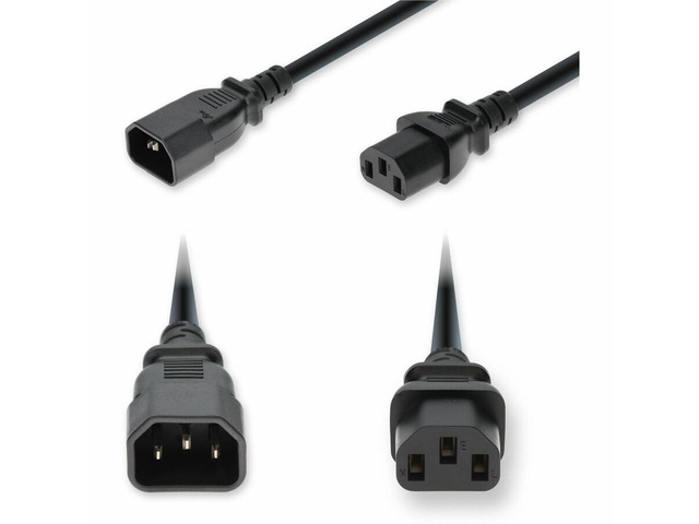 AddOn 6ft C14 Male to C13 Female Standard Commercial 18 AWG 250V at 10A PVC SJT 