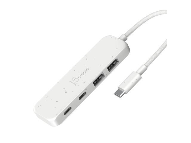 j5create 4-in-1 USB-C to 4-Port Type-A & Type-C Hub(Eco-Friendly), USB-C Hub with 10 Gbps 2 USB-A & 2 USB-C