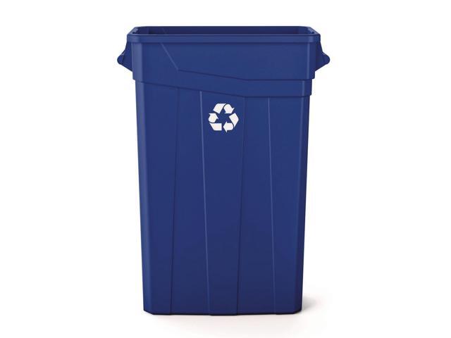 23 Gallon Resin Slim Recycling Trash Can Plastic Blue/White TCNH2030BLR
