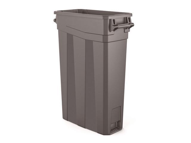 23 Gallon Resin Slim Trash Can Plastic Gray TCNH2030
