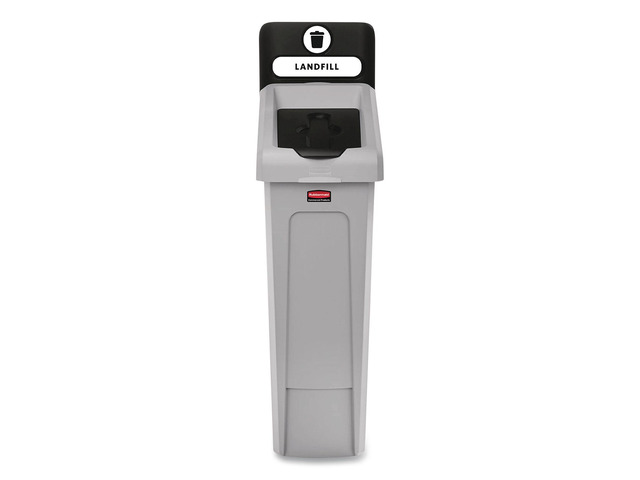 Slim Jim Recycling Station Kit 1-Stream Landfill 23 gal Plastic Gray/Black 2185053