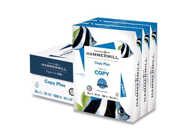 COPY PLUS PRINT PAPER, 92 BRIGHT, 20 LB, 8.5 X 11, WHITE, 500 SHEETS/REAM, 3 REAMS/CARTON