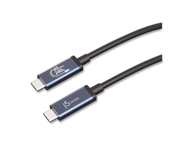 5create USB 40Gbps 240W USB Type-C Cable, Black/Space Gray