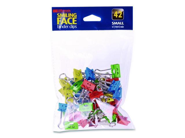 Smiling Face Binder Clips Small Assorted Colors 42/Pack 31090