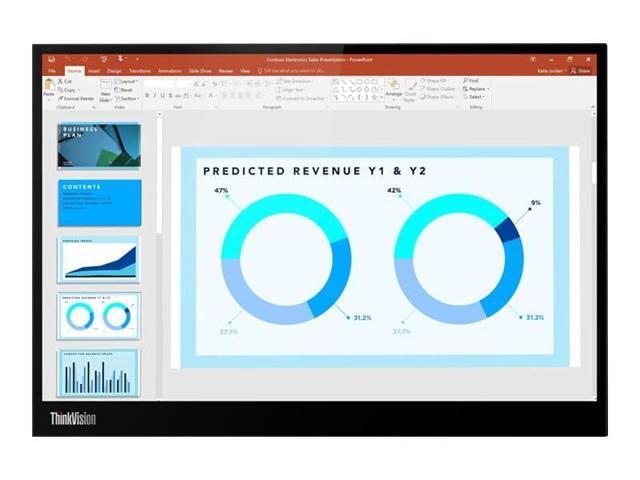 Lenovo ThinkVision M14d 14' Portable IPS Monitor, 2240 x 1400, USB-C Connectivity, 100% sRGB, 16:10 Aspect Ratio, Ultra-Light Mobile Display, Raven.