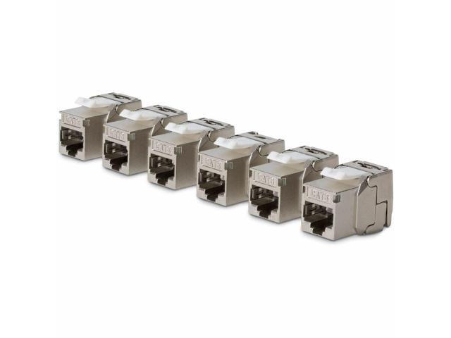 6-PACK OF SHIELDED CAT8 RJ45 STP KEYSTONE JACKS IS IDEAL FOR PATCH PANELS AND WA