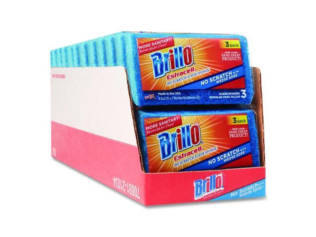 Estracell No Scratch Kitchen Sponges 4.5 x 2.75 1' Thick Blue 3 Sponges/Pack 8 Packs/Carton 21034