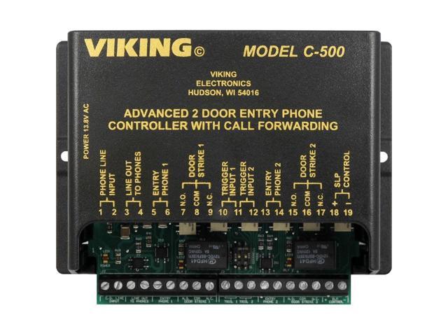 Viking Electronics Two Door Entry Phone Controller with Call Forwarding and Door Strike Controls