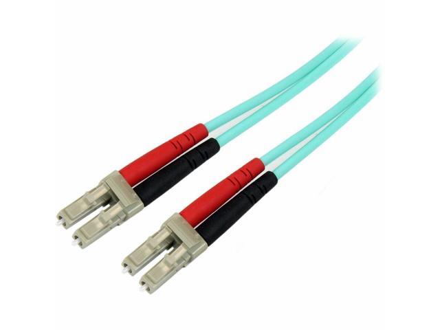 StarTech 8m 26ft LC/UPC to LC/UPC OM3 Multimode Fiber Optic Cable Full Duplex 50/125 Zipcord 100G LSZH Fiber Jumper Cord
