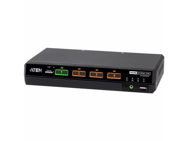 Aten 4-Port Single Display Universal Secure KVM PP4.0 (HDMI / DisplayPort) with CAC support - CS1184DPH4C