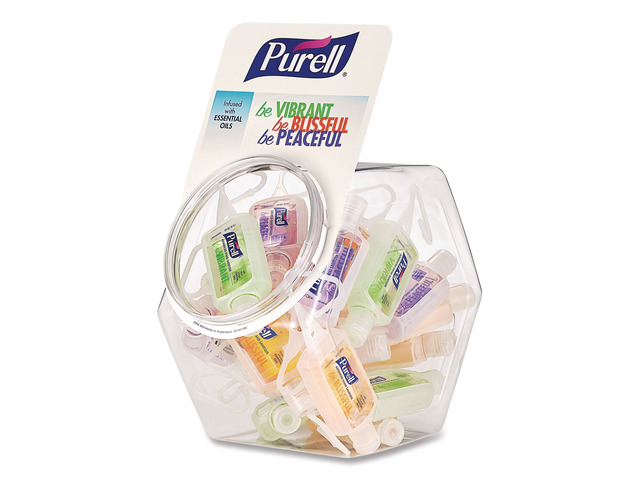 Advanced Hand Sanitizer Gel Infused with Essential Oils 1 oz Flip Cap Bottle with Display Bowl Assorted Scents 25/Carton 390025CMRME