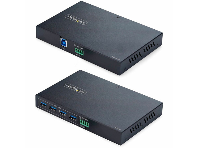 StarTech 4-Port USB 3.0 Extender over Ethernet up to 330ft via Cat6a/Cat7/Cat8 RJ45 - Extension Adapter for Remote USB Devices - TAA -...