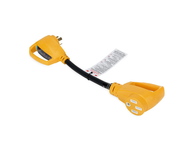 Camco Power Grip RV 18' 30Amp Circuit Analyzer Dogbone - Integrated Surge Protection