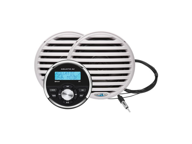Aquatic AV GP1 Gauge Stereo & Economy 6.5' Speakers - White (Pair)