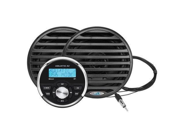 Aquatic AV GP1 Gauge Stereo & Economy 6.5' Speakers - Black (Pair)