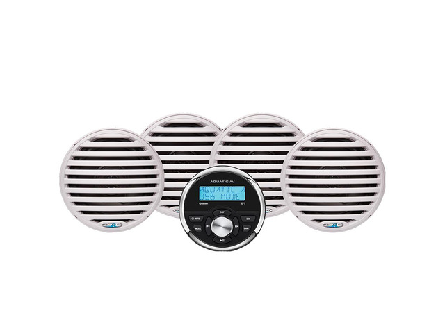 Aquatic AV Economy Gauge Stereo/Speakers Kit - White