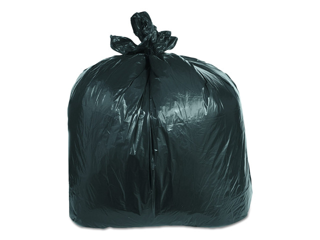 Low-Density Can Liners 60 gal 2.4 mil 38' x 58' Black Flat Pack 100/Carton 100527