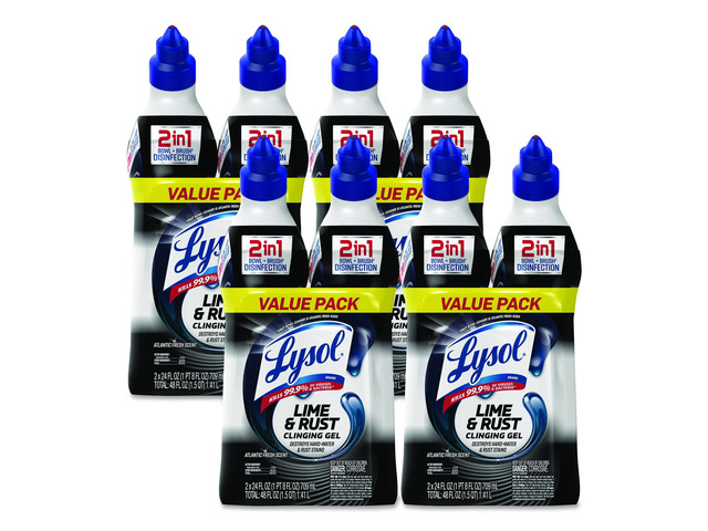 Disinfectant Toilet Bowl Cleaner with Lime and Rust Remover Atlantic Fresh 24 oz Angle-Neck Bottle 2/Pack 4 Packs/Carton 1920095766
