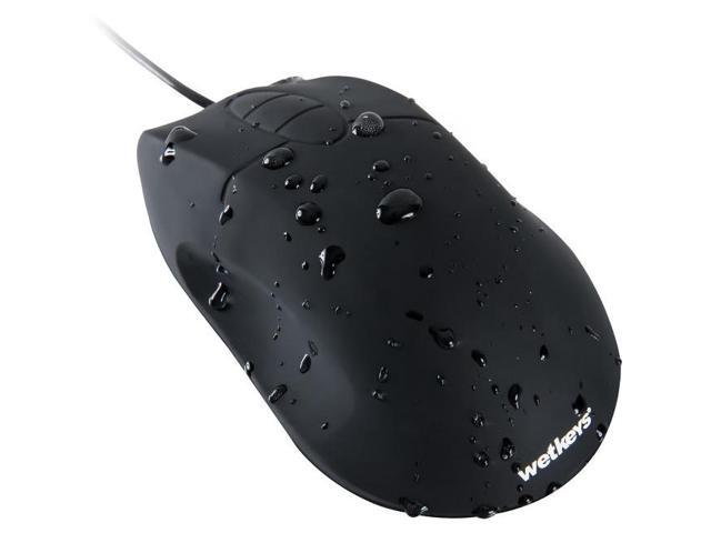 WetKeys Waterproof Professional-grade Ergonomic Optical Mouse with 3-button Scroll (USB/PS2) (Black) - OMWK0C01-BK